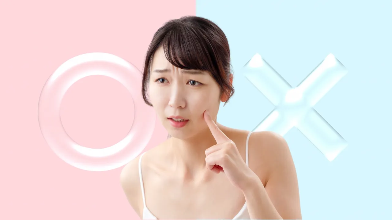 マルとバツの前で迷う女性