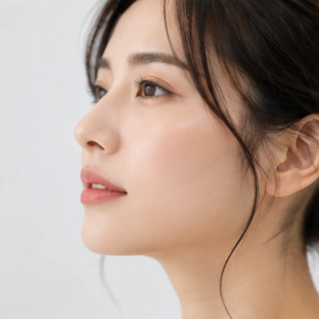 鼻筋の通った女性の横顔(Leap beauty clinic)